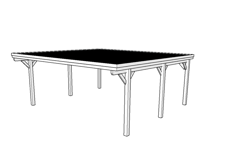 Gründach-Carport CLASSIC mit Holzblende - FREESE Holz 