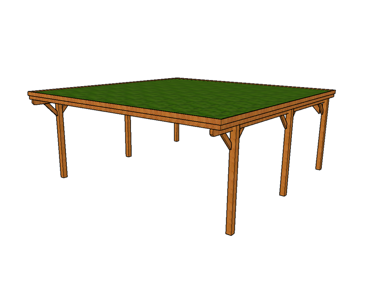 Gründach-Carport CLASSIC mit Holzblende - FREESE Holz 