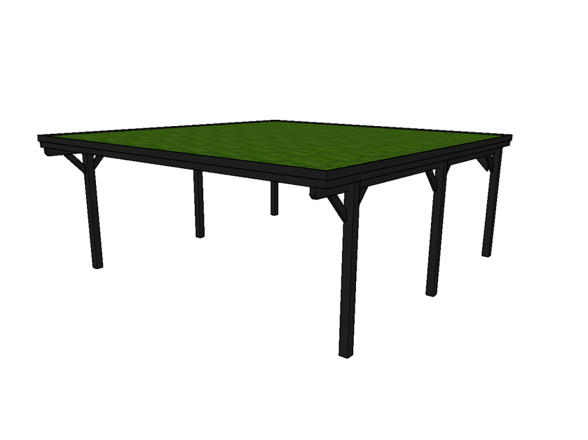 Gründach-Carport CLASSIC mit Holzblende - FREESE Holz 