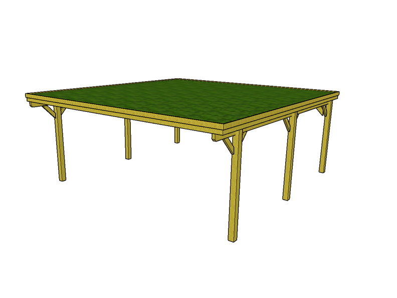 Gründach-Carport CLASSIC mit Holzblende - FREESE Holz 