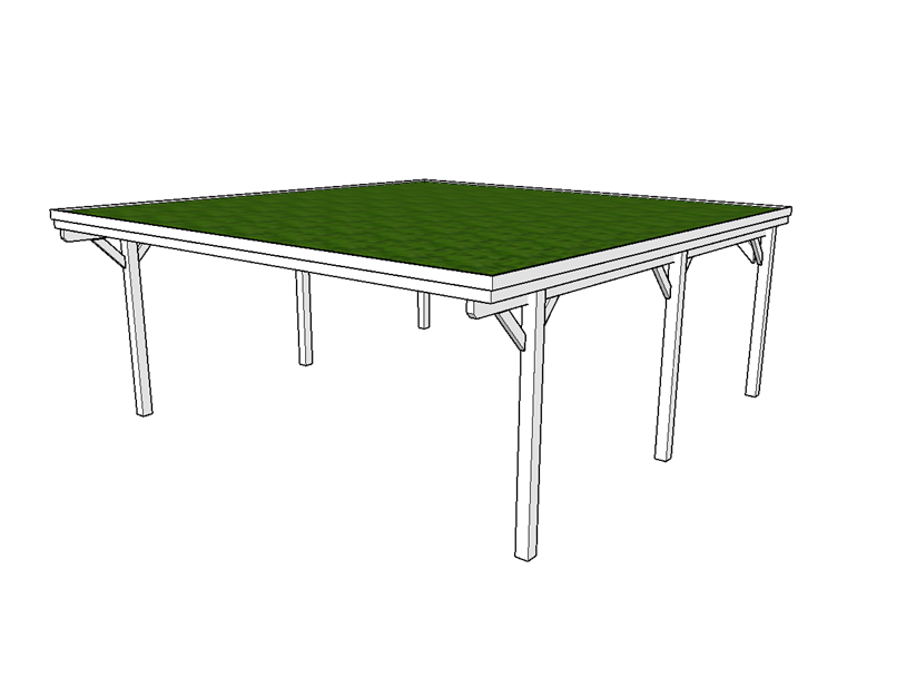 Gründach-Carport CLASSIC mit Holzblende - FREESE Holz 