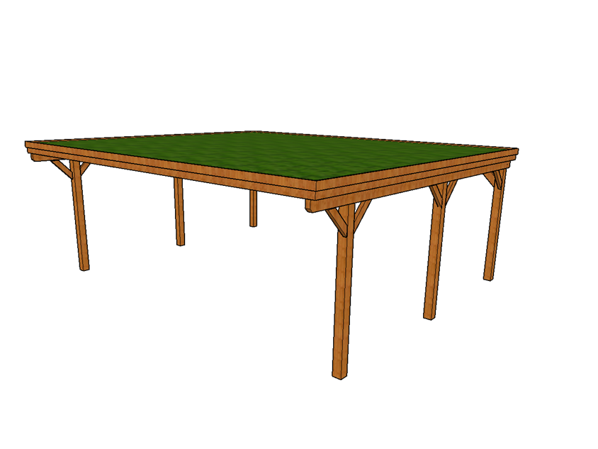 Gründach-Carport CLASSIC mit Holzblende - FREESE Holz 