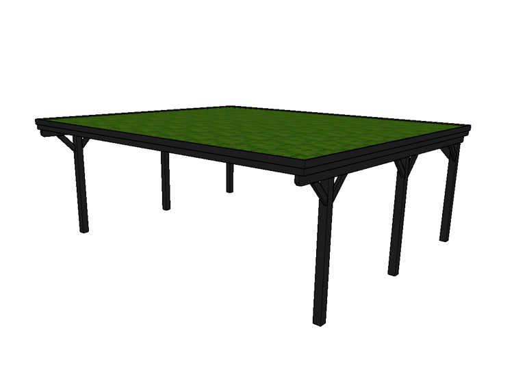 Gründach-Carport CLASSIC mit Holzblende - FREESE Holz 