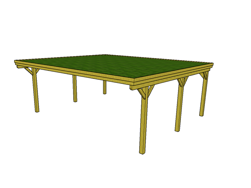 Gründach-Carport CLASSIC mit Holzblende - FREESE Holz 