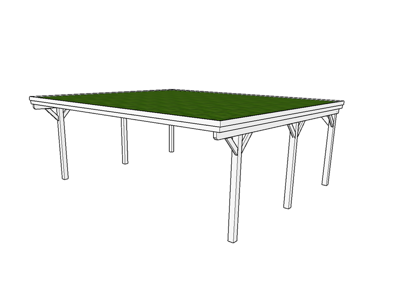 Gründach-Carport CLASSIC mit Holzblende - FREESE Holz 