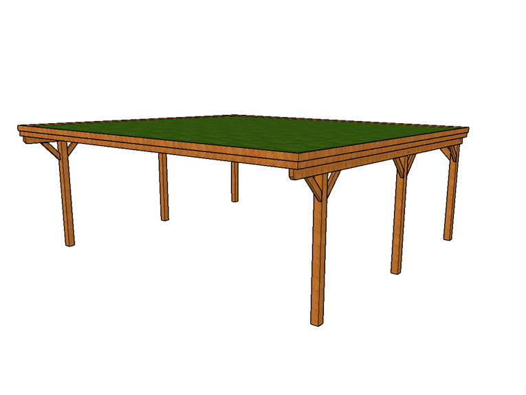 Gründach-Carport CLASSIC mit Holzblende - FREESE Holz 