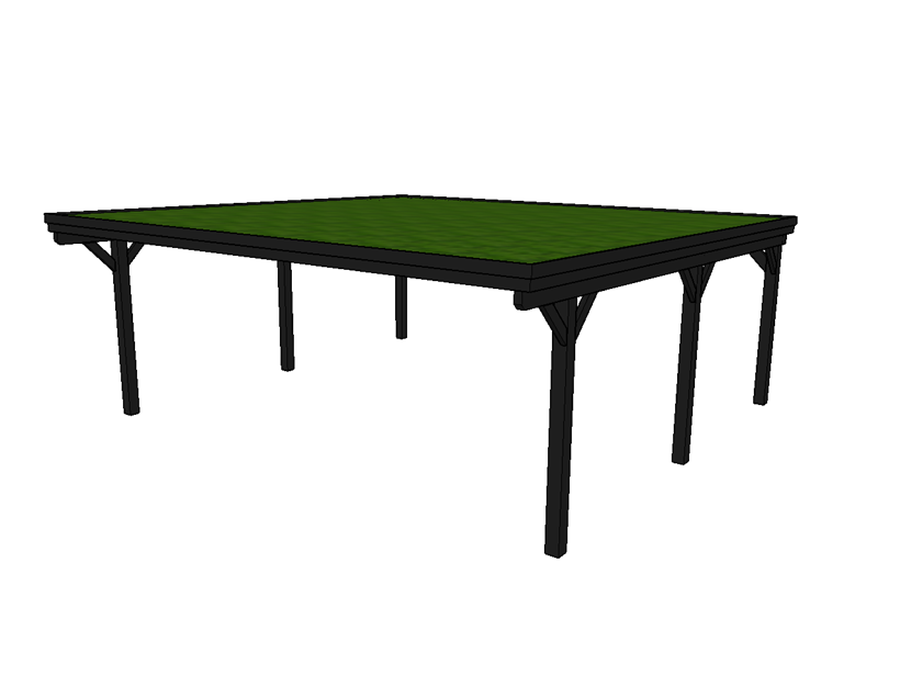 Gründach-Carport CLASSIC mit Holzblende - FREESE Holz 