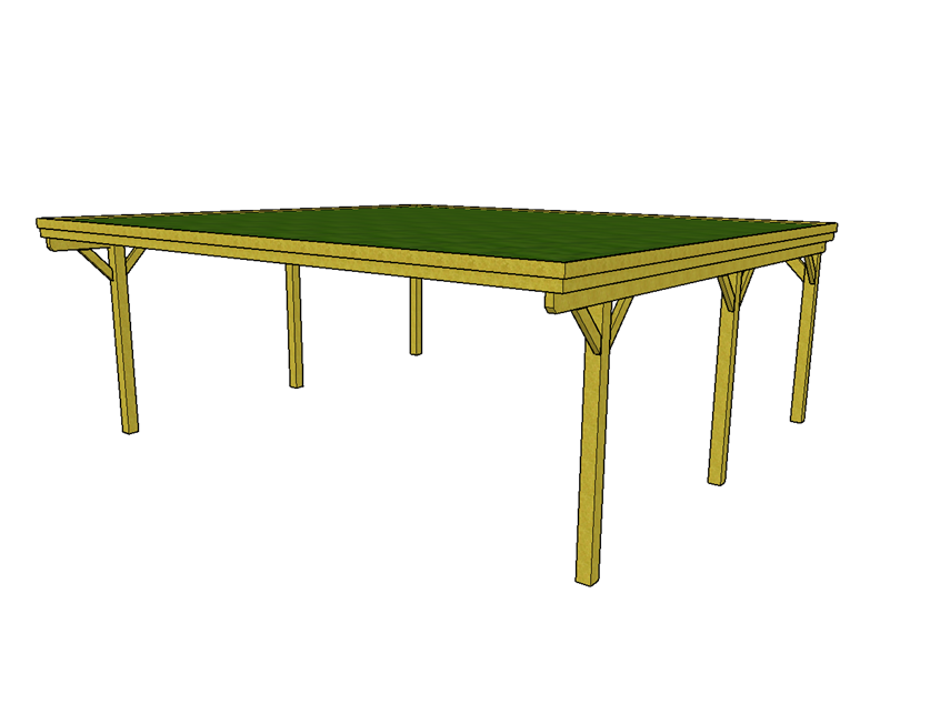 Gründach-Carport CLASSIC mit Holzblende - FREESE Holz 