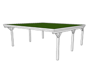 Gründach-Carport CLASSIC mit Holzblende - FREESE Holz 