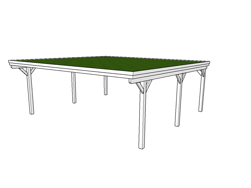 Gründach-Carport CLASSIC mit Holzblende - FREESE Holz 
