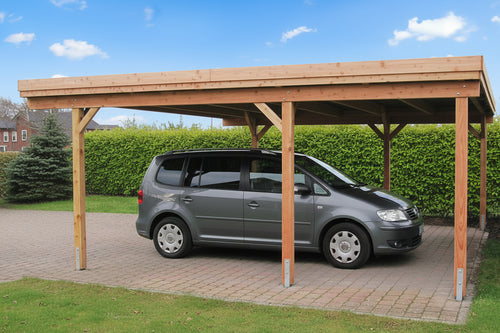 Einzel-Carport CLASSIC mit Holzblende