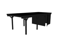 Einzel-Carport CLASSIC Holzblende mit Abstellraum (Verkleidung: Klassisches Duoprofil) - FREESE Holz 