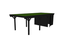 Gründach-Carport CLASSIC Holzblende mit Abstellraum (Verkleidung: Klassisches Duoprofil) - FREESE Holz 