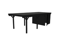 Einzel-Carport CLASSIC Holzblende mit Abstellraum (Verkleidung: Klassisches Duoprofil) - FREESE Holz 