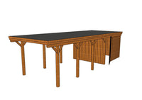 Einzel-Carport CLASSIC Holzblende mit Abstellraum (Verkleidung: Klassisches Duoprofil) - FREESE Holz 