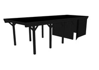 Einzel-Carport CLASSIC Holzblende mit Abstellraum (Verkleidung: Klassisches Duoprofil) - FREESE Holz 