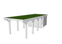 Gründach-Carport CLASSIC Holzblende mit Abstellraum (Verkleidung: Klassisches Duoprofil) - FREESE Holz 