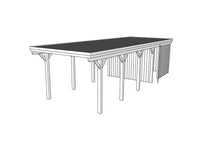 Einzel-Carport CLASSIC Holzblende mit Abstellraum (Verkleidung: Klassisches Duoprofil) - FREESE Holz 
