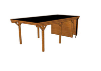 Einzel-Carport CLASSIC Holzblende mit Abstellraum (Verkleidung: Klassisches Duoprofil) - FREESE Holz 
