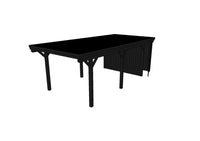 Einzel-Carport CLASSIC Holzblende mit Abstellraum (Verkleidung: Klassisches Duoprofil) - FREESE Holz 