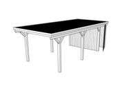 Einzel-Carport CLASSIC Holzblende mit Abstellraum (Verkleidung: Klassisches Duoprofil) - FREESE Holz 