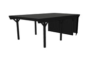 Einzel-Carport CLASSIC Holzblende mit Abstellraum (Verkleidung: Klassisches Duoprofil) - FREESE Holz 