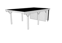 Einzel-Carport CLASSIC Holzblende mit Abstellraum (Verkleidung: Klassisches Duoprofil) - FREESE Holz 