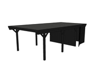 Einzel-Carport CLASSIC Holzblende mit Abstellraum (Verkleidung: Klassisches Duoprofil) - FREESE Holz 