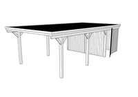 Einzel-Carport CLASSIC Holzblende mit Abstellraum (Verkleidung: Klassisches Duoprofil) - FREESE Holz 