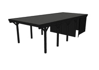 Einzel-Carport CLASSIC Holzblende mit Abstellraum (Verkleidung: Klassisches Duoprofil) - FREESE Holz 