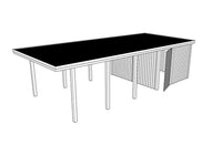 Einzel-Carport CLASSIC Holzblende mit Abstellraum (Verkleidung: Klassisches Duoprofil) - FREESE Holz 