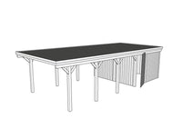 Einzel-Carport CLASSIC Holzblende mit Abstellraum (Verkleidung: Klassisches Duoprofil) - FREESE Holz 