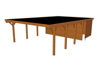 Doppelcarport CLASSIC Holzblende mit Abstellraum (Verkleidung: Klassisches Duoprofil) - FREESE Holz 