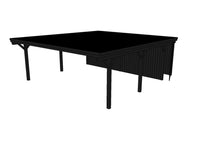 Doppelcarport CLASSIC Holzblende mit Abstellraum (Verkleidung: Klassisches Duoprofil) - FREESE Holz 