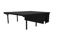 Doppelcarport CLASSIC Holzblende mit Abstellraum (Verkleidung: Klassisches Duoprofil) - FREESE Holz 