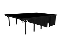 Doppelcarport CLASSIC Holzblende mit Abstellraum (Verkleidung: Klassisches Duoprofil) - FREESE Holz 