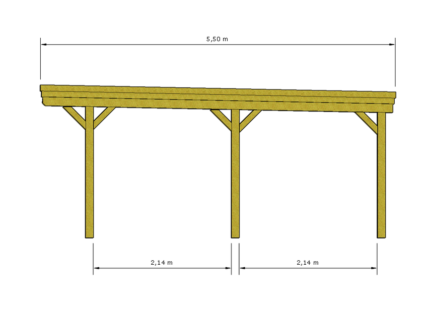 Einzel-Carport CLASSIC mit Holzblende - FREESE Holz 