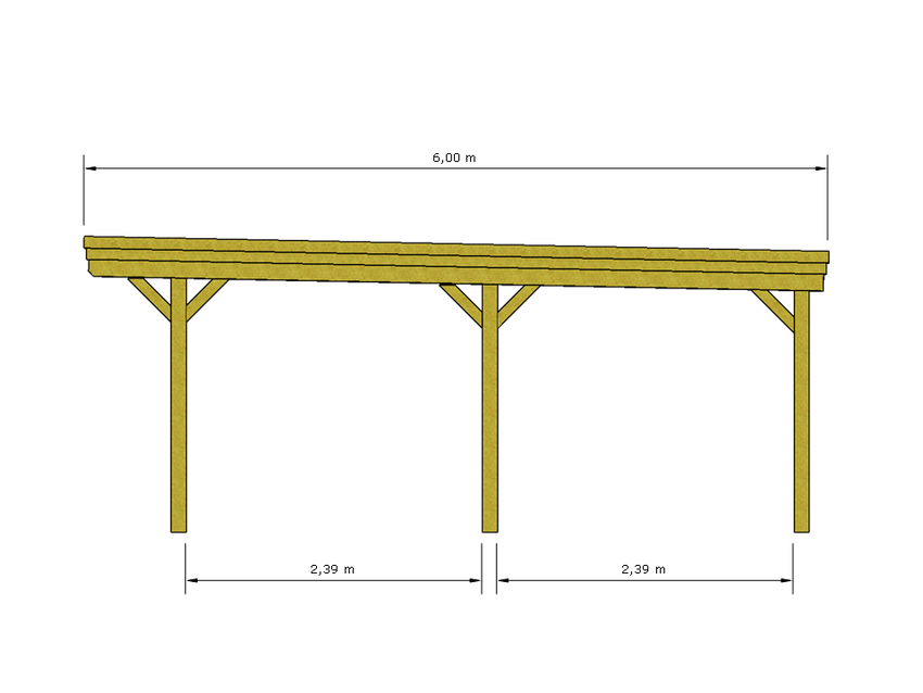 Gründach-Carport CLASSIC mit Holzblende - FREESE Holz 