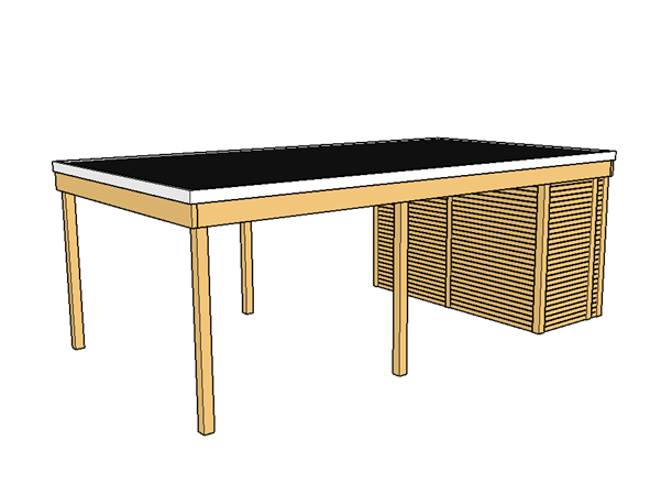 Modernes Einzelcarport KLARE LINIE mit Abstellraum - FREESE Holz 