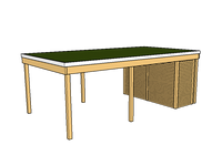 Modernes Gründach-Carport KLARE LINIE mit Abstellraum (Einzelcarport) - FREESE Holz 