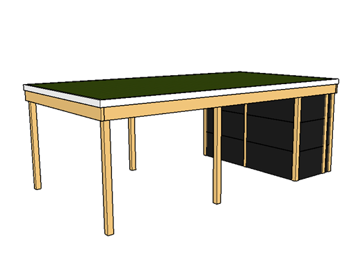 Modernes Gründach-Carport KLARE LINIE mit Abstellraum (Einzelcarport) - FREESE Holz 