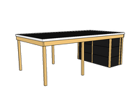 Modernes Einzelcarport KLARE LINIE mit Abstellraum - FREESE Holz 