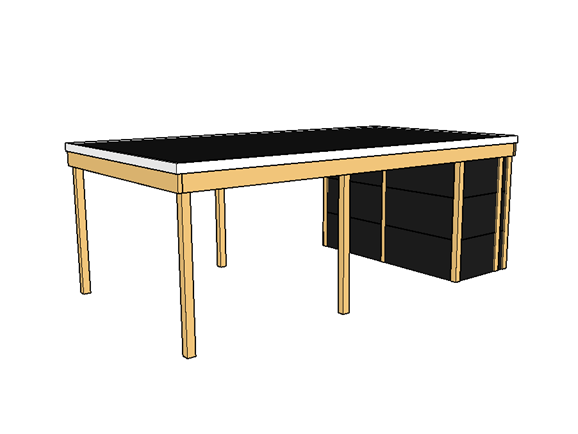 Modernes Einzelcarport KLARE LINIE mit Abstellraum - FREESE Holz 