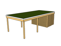 Modernes Gründach-Carport KLARE LINIE mit Abstellraum (Einzelcarport) - FREESE Holz 
