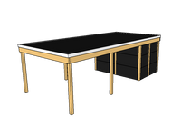 Modernes Einzelcarport KLARE LINIE mit Abstellraum - FREESE Holz 