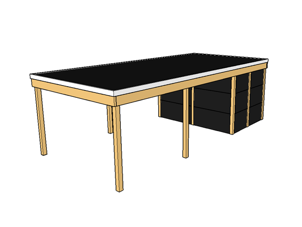 Modernes Einzelcarport KLARE LINIE mit Abstellraum - FREESE Holz 