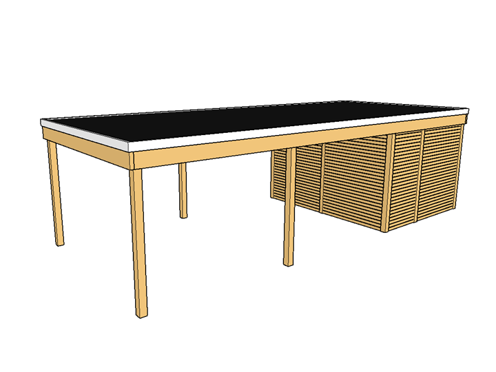 Modernes Einzelcarport KLARE LINIE mit Abstellraum - FREESE Holz 