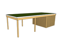 Modernes Gründach-Carport KLARE LINIE mit Abstellraum (Einzelcarport) - FREESE Holz 