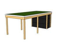 Modernes Gründach-Carport KLARE LINIE mit Abstellraum (Einzelcarport) - FREESE Holz 