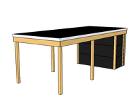 Modernes Einzelcarport KLARE LINIE mit Abstellraum - FREESE Holz 